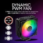 Cooler Master Hyper 212 PRO ARGB CPU Air Cooler – 120mm High Performance PWM Fan, 4 Copper Heat Pipes, Sleek Design Top Cover, Low Noise & Easy - Image 3