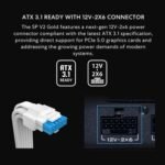 Lian Li SP750 V2 Gold 750 Watt SFX Form Factor Power Supply | Native 12V-2x6 Cable - Low Noise - 80+ Gold Efficiency - ATX 3.1 & PCIe 5.0 Compliant - 92mm FDB Fan - White - Image 2