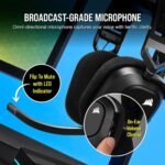 Corsair HS80 RGB Wireless Multiplatform Gaming Headset - Dolby Atmos - Lightweight Comfort Design - Broadcast Quality Microphone - iCUE Compatible - PC, Mac, PS5, PS4 - Black - Image 3