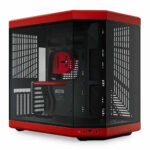 Hyte Y70 Upgraded Modern Aesthetic Dual Chamber Panoramic Tempered Glass Mid-Tower ATX Computer Gaming Case Red and Black Color