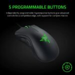 Razer DeathAdder Essential Gaming Mouse: 6400 DPI Optical Sensor - 5 Programmable Buttons - Mechanical Switches - Rubber Side Grips - Classic Black - Image 3