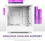 NZXT H5 Flow RGB Compact ATX Mid-Tower PC Gaming Case – High Airflow Perforated Front Panel – White - Image 5