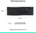 Logitech K270 Wireless Keyboard for Windows, 2.4 GHz Wireless, Full-Size, Number Pad, 8 Multimedia Keys, 2-Year Battery Life, Compatible with PC, Laptop, Black - Image 2