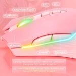 RGB Gaming Mouse Wired, USB Optical Computer Mice with RGB Backlit, 6 Adjustable DPI Up to 6400, Ergonomic Gamer Laptop PC Mouse with 7 Programmable Buttons for Windows Vista Linux (Pink) - Image 3