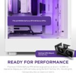 NZXT H5 Flow RGB Compact ATX Mid-Tower PC Gaming Case – High Airflow Perforated Front Panel – White - Image 4