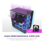 NZXT H9 Flow Tempered Glass ATX Mid-Tower Computer Case - Black - Image 2