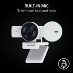 Razer Kiyo V2 X Streaming Webcam: 1440p 60 FPS - Auto Focus - Built-in Microphone - Wide Angle Lense - Integrated Privacy Shutter - Works with OBS, Xsplit, Streamlabs, Discord, Zoom, Teams - White - Image 3
