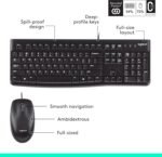 Logitech MK120 Wired Keyboard and Mouse Combo for Windows, Optical Wired Mouse, Full-Size Keyboard, USB Plug-and-Play, Compatible with PC, Laptop - Black - Image 3