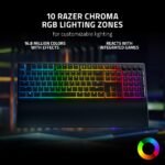 Razer Ornata V3 Gaming Keyboard: Low Profile Keys - Mecha Membrane Switches - UV Coated Keycaps - Backlit Media Keys - 10 Zone RGB Lighting - Spill Resistant - Magnetic Wrist Wrest - Snap Tap - Image 2