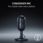 Razer Seiren V3 Mini USB Microphone: Condenser Mic - Supercardioid Pickup Pattern - Tap-to-Mute Sensor with LED Indicator - Shock Absorber - Ultra Compact - PC, Discord, OBS Studio, XSplit - Black - Image 6