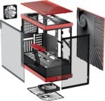 HYTE Y40 Tempered Glass ATX Mid-Tower Computer Case - Red - Image 2