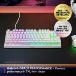 SteelSeries Apex 3 TKL White RGB Gaming Keyboard — Tenkeyless Compact Form Factor — 8-Zone RGB Illumination — Water and Dust Resistant — Whisper-Quiet Gaming Switch - Image 6