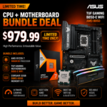 AMD Ryzen 7 9850X3D bundle + Corsair Vengeance 32GB DDR5-6000 Kit, TUF GAMING Motherboard B850-E WiFi AM5, CPU RAM Mobo Bundle