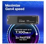 Crucial P310 2TB SSD, PCIe Gen4 NVMe M.2 2280, Up to 7,100MB/s m.2 hard drive SSD