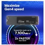 Crucial P310 2TB SSD, PCIe Gen4 NVMe M.2 2280, Up to 7,100MB/s m.2 hard drive SSD