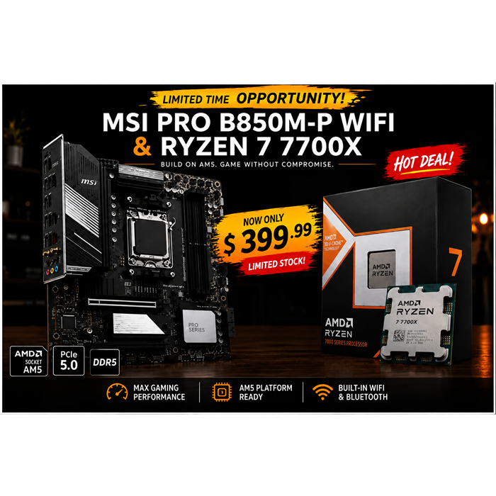 ChatGPT Image Jul 17, 2026, 02_26_20 PM Bundle Ryzen 7 7700x CPU + MSI Pro B850M-P Wifi Combo Bundle - Image 1