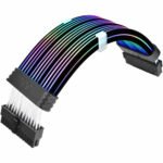 Thermaltake Tt Mod ARGB 24-Pin Cable; Illuminated Cable Extension; 285mm Length; 5V 3-Pin ARGB; 24-Pin Male and Female Connectors;