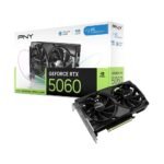 PNY NVIDIA GeForce RTX 5060 Overclocked Dual Fan 8GB GDDR7 PCIe 5.0 Graphics Card
