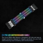 Thermaltake Tt Mod ARGB 24-Pin Cable; Illuminated Cable Extension; 285mm Length; 5V 3-Pin ARGB; 24-Pin Male and Female Connectors; - Image 3