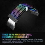 Thermaltake Tt Mod ARGB 24-Pin Cable; Illuminated Cable Extension; 285mm Length; 5V 3-Pin ARGB; 24-Pin Male and Female Connectors; - Image 4