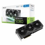 PNY NVIDIA GeForce RTX 5080 Overclocked Triple Fan 16GB GDDR7 PCIe 5.0 Graphics Card