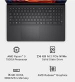 Dell 15 Laptop DC15255 - 15.6-inch FHD Touchscreen, AMD Ryzen 5-7530U, 16GB RAM, 256GB M.2 SSD, Black - Image 2