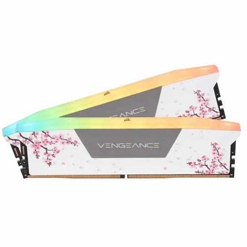 mem3 CORSAIR - Vengeance RGB 32GB DDR5 6000MHz Cherry Blossom RAM - White - Image 1